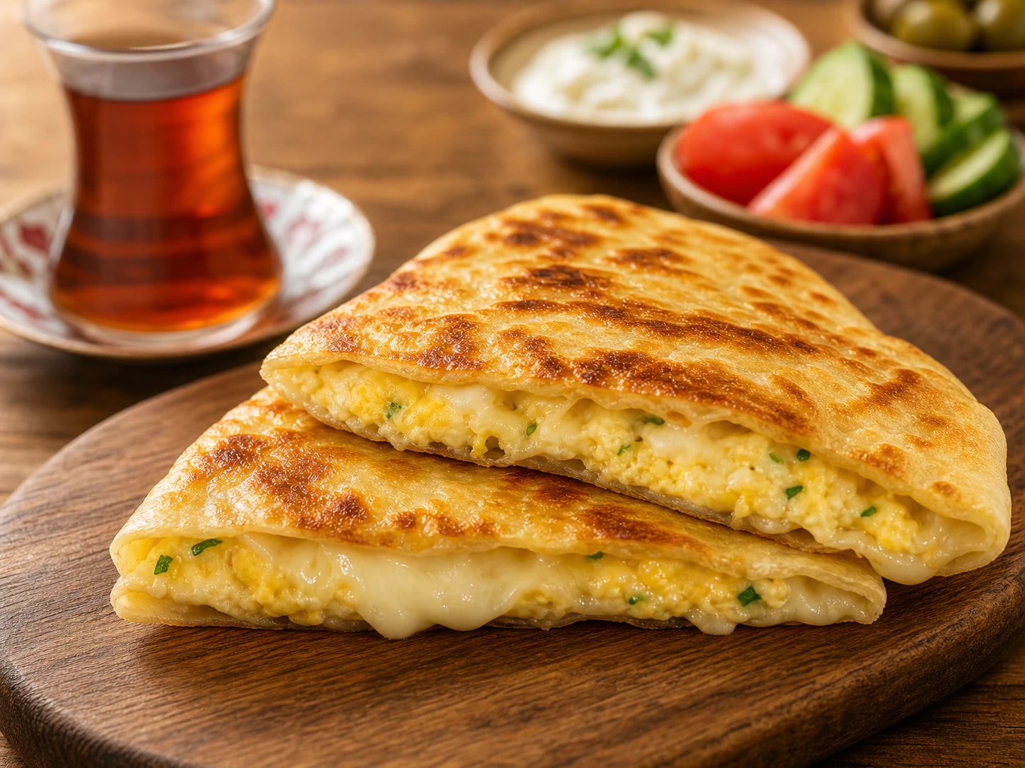Tawa Bread with Egg & Cheese